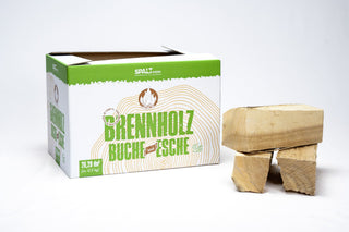 Brennholz im Karton
